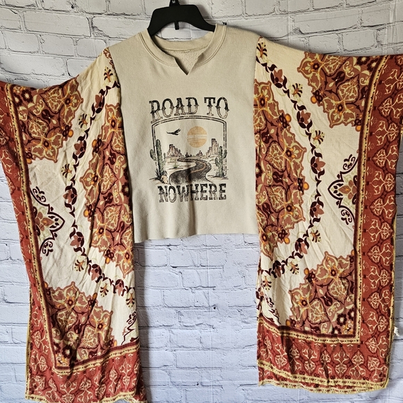 Ucycled Poncho Top OS - Picture 2 of 6